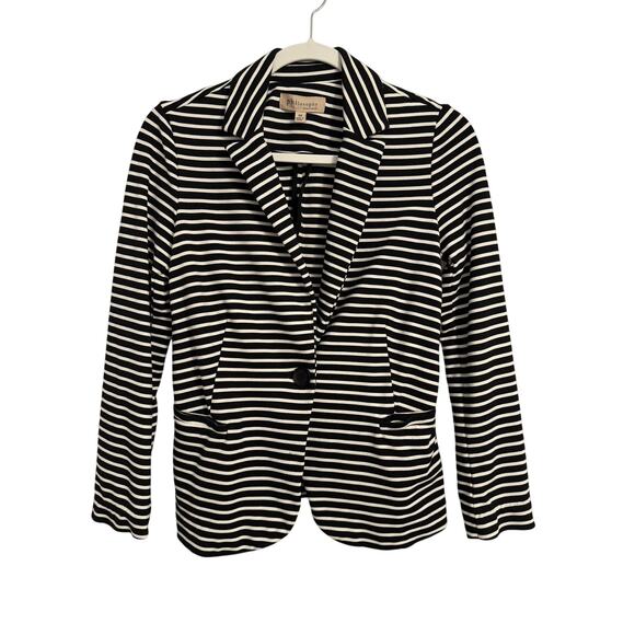 Philosophy Jackets & Blazers - Philosophy Women's XS Chic Black White Striped Soft Stretch Blazer Office‎ Comfy